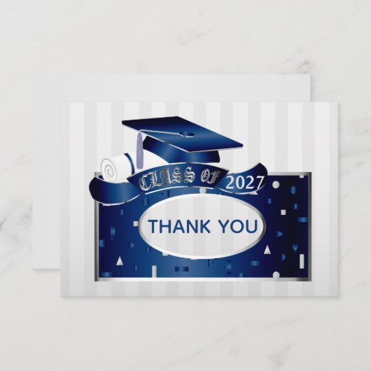 Mortar, diploma Afstuderen Hartelijk dank Bedankkaart (Voorkant / Achterkant)