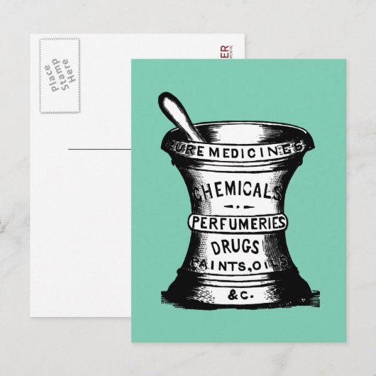 Mortar en Pestle Briefkaart (Voorkant / Achterkant)