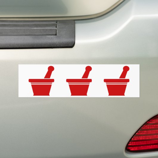 Mortar en Pestle Bumpersticker (Op auto)
