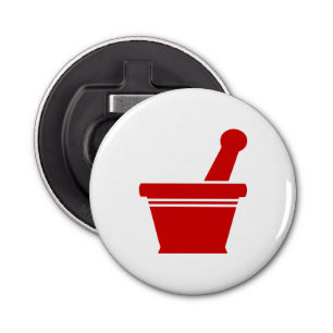 Mortar en Pestle Button Flesopener