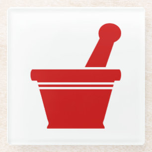 Mortar en Pestle Glazen Onderzetter