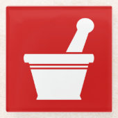 Mortar en Pestle Glazen Onderzetter (Voorkant)