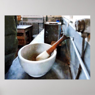 Mortar en Pestle in Lab Poster