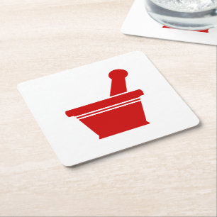 Mortar en Pestle Kartonnen Onderzetters