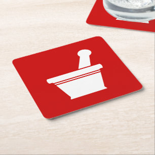 Mortar en Pestle Kartonnen Onderzetters