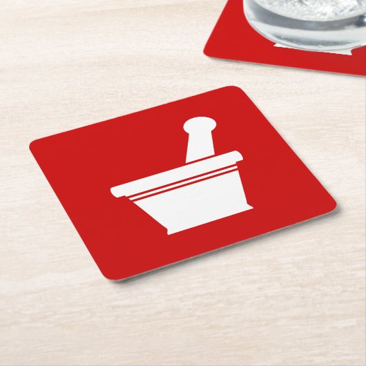 Mortar en Pestle Kartonnen Onderzetters (Schuin)