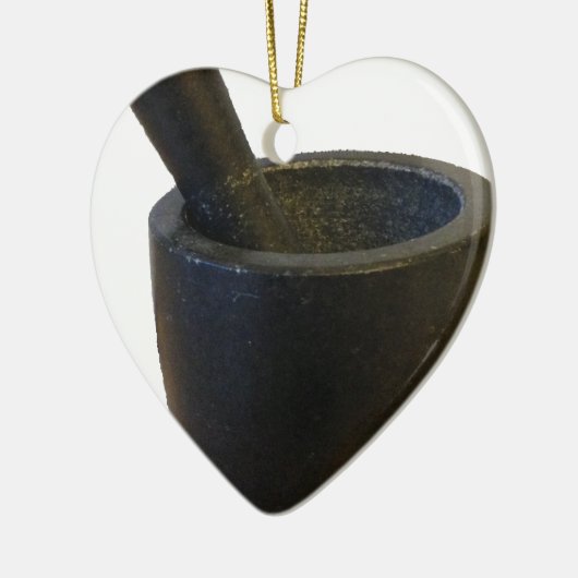 Mortar en Pestle Keramisch Ornament (Links)