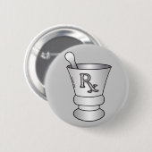 Mortar en Pestle pin Ronde Button 5,7 Cm (Voorkant /achterkant)