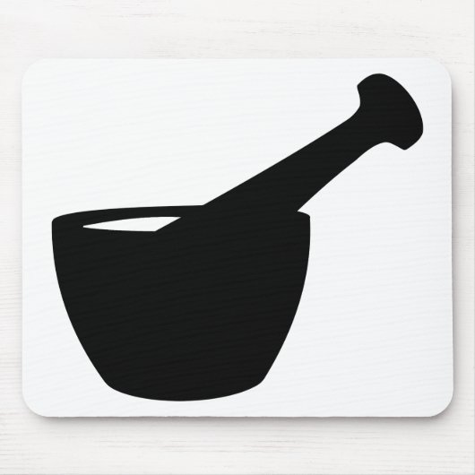 Mortar en Pestle Silhouette Pharmacist Gift Muismat (Voorkant)