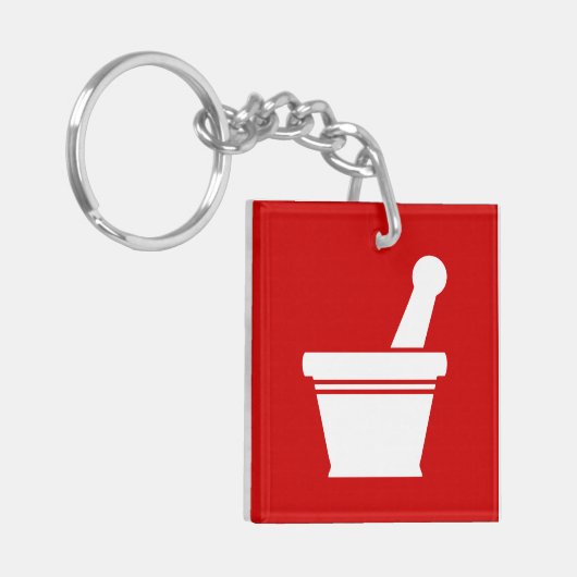 Mortar en Pestle Sleutelhanger (Voorkant Links)