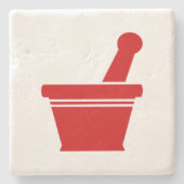 Mortar en Pestle Stenen Onderzetter (Voorkant)