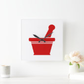 Mortar en Pestle Vierkante Klok (Huis)