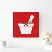 Mortar en Pestle Vierkante Klok (Huis)