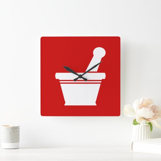 Mortar en Pestle Vierkante Klok (Huis)