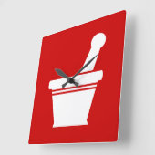 Mortar en Pestle Vierkante Klok (Hoek)