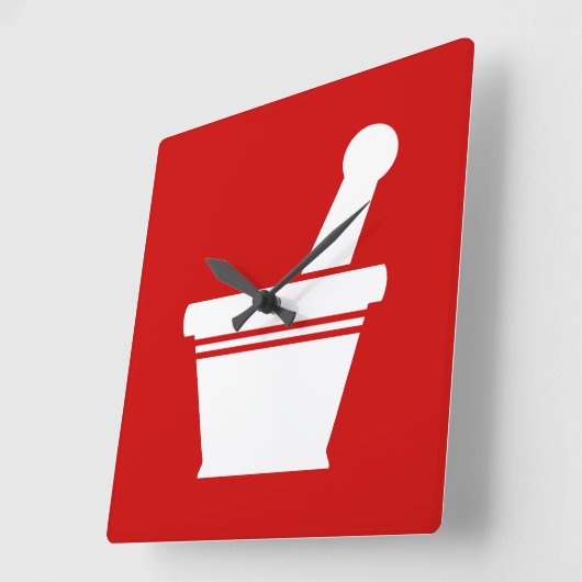 Mortar en Pestle Vierkante Klok (Hoek)