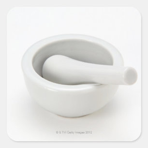 Mortar en Pestle Vierkante Sticker