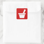Mortar en Pestle Vierkante Sticker (Tas)