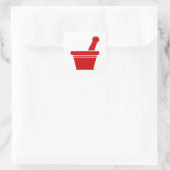 Mortar en Pestle Vierkante Sticker (Tas)