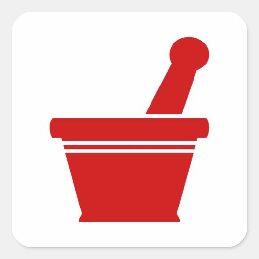 Mortar en Pestle Vierkante Sticker (Voorkant)