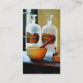 Mortar en stamper met flessen - Platinum afwerking Visitekaartje (Achterkant)