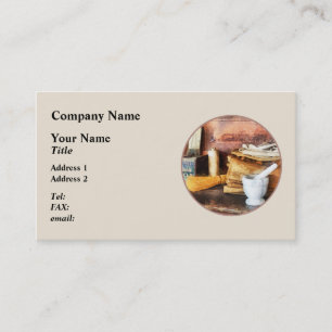 Mortar, Pestle en Box of Cocaca Visitekaartje