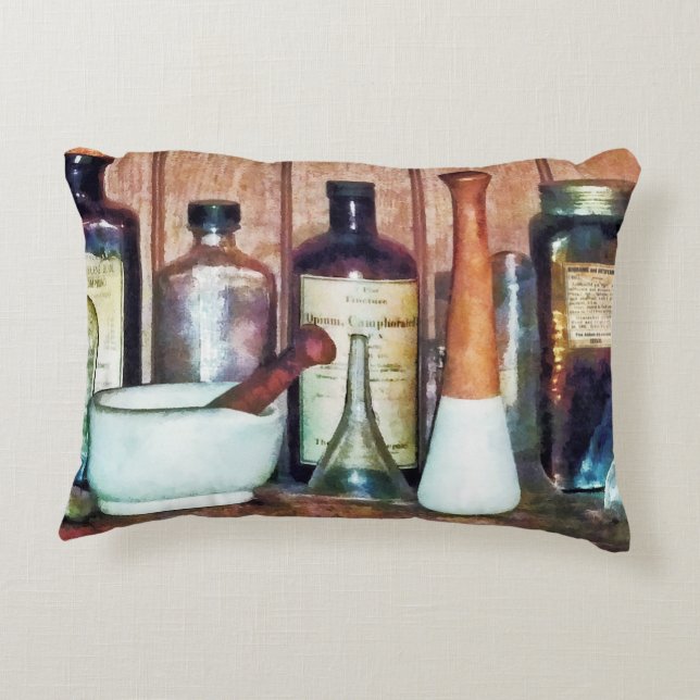 Mortar, Pestle en Pestle Decoratief Kussen (Achterkant)