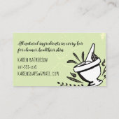 Mortar pestle handgemaakte zeep visitekaartje (Achterkant)