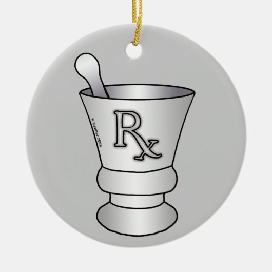 Mortar Pestle Keramisch Ornament (Voorkant)