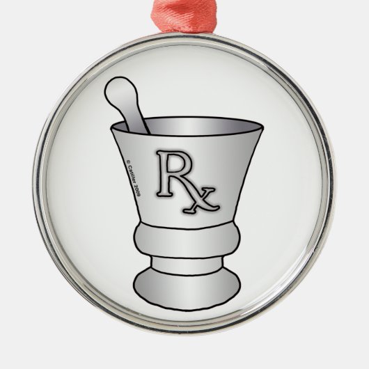 Mortar Pestle Metalen Ornament (Voorkant)