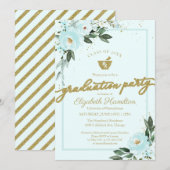 Mortar Pestle Pharmacy Afstudeerder Party Gold Bla Kaart (Voorkant / Achterkant)