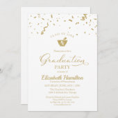 Mortar Pestle Pharmacy Afstudeerder Party Gold Con Kaart (Voorkant / Achterkant)