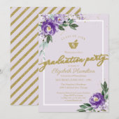 Mortar Pestle Pharmacy Afstudeerder Party Paars Fl Kaart (Voorkant / Achterkant)