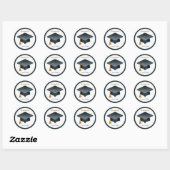 Mortar pet Afstuderen Seal Ronde Sticker (Vel)