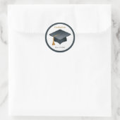 Mortar pet Afstuderen Seal Ronde Sticker (Tas)