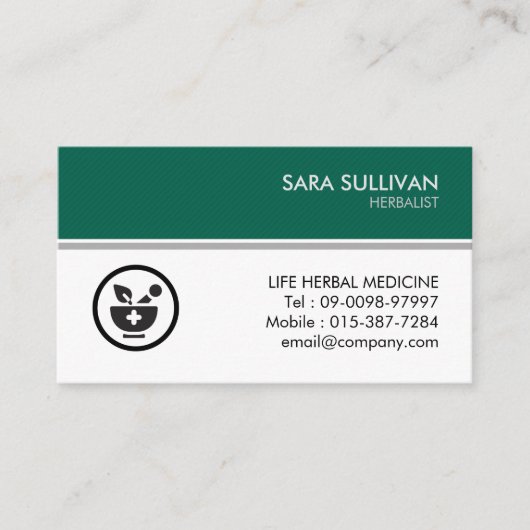 Mortar stamper kruidengeneeskunde kruiden visitekaartje (Voorkant)