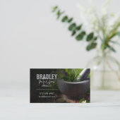 Mortar stamper kruidengeneeskunde kruiden visitekaartje (Staand voorkant)