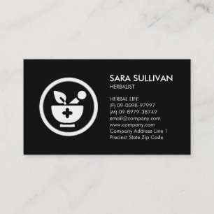 Mortar stamper kruidengeneeskunde kruiden visitekaartje