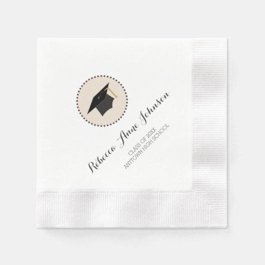 Mortarboard  Afstuderen Servet (Voorkant)