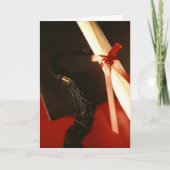 Mortarboard, Diploma, Rode Lint Afstuderen Kaart (Voorkant)