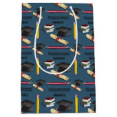 Mortarboard en Diploma Afstuderen Medium Cadeauzakje (Voorkant)