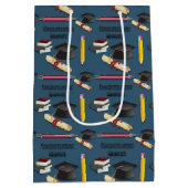 Mortarboard en Diploma Afstuderen Medium Cadeauzakje (Achterkant)
