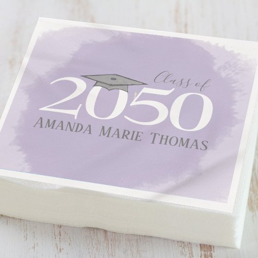 Mortarboard minimalistisch Paars met modern Afstud Servet