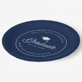 Mortarboard Script Bewerkbare Kleur Geslaagd Papieren Bordje (Gekanteld)