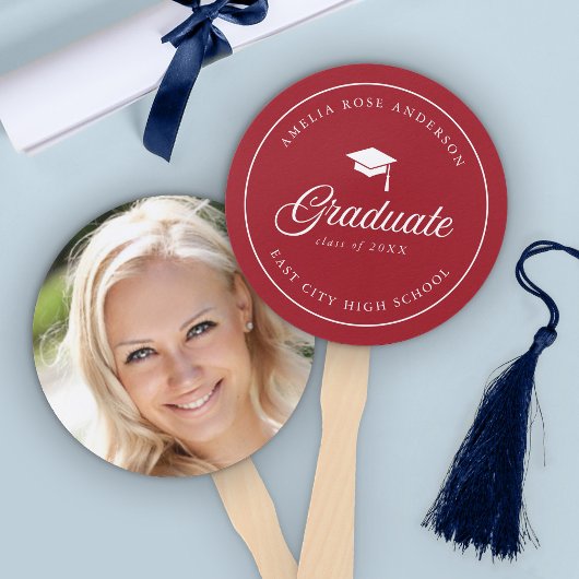 Mortarboard Script Editable Color Afstuderen Foto Handwaaier