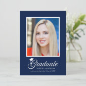 Mortarboard Script Editable Colors Photo Afstudere (Staand voorkant)