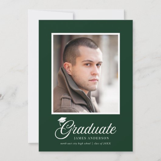 Mortarboard Script Editable Colors Photo Afstudere (Voorkant)