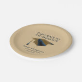 Mortarboard van de goudmaaskap van Navy Gold Papieren Bordje (Gekanteld)