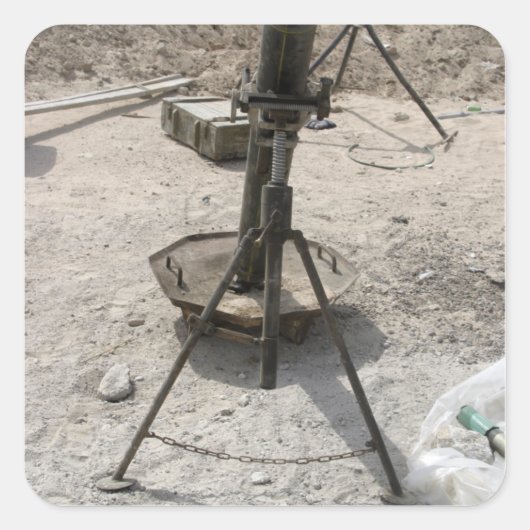 Morteerbuizen Vierkante Sticker (Voorkant)