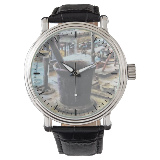 Mortel en stamper in chemisch lab horloge (Voorkant)